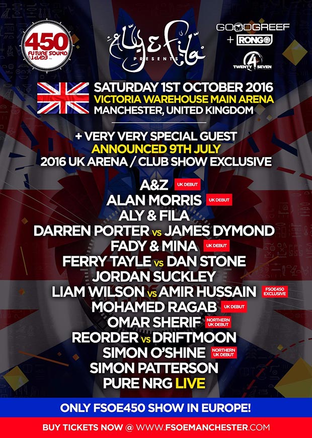 FSOE 450 UK October 1st , Victoria Warehouse , Manchester LINE Up Anno ...